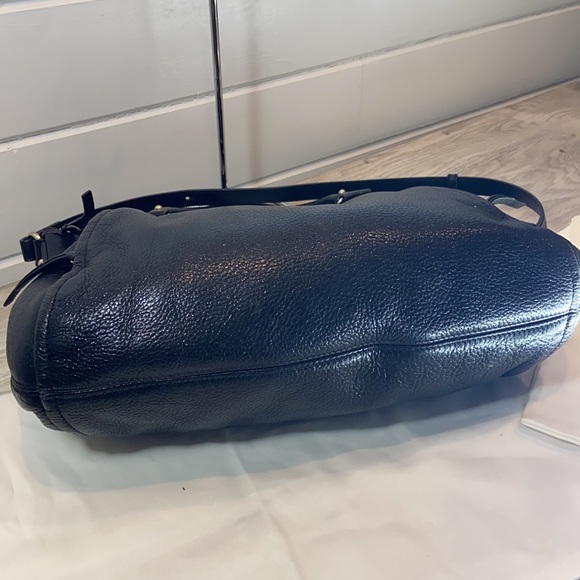 KATE SPADE Vintage Black Shimmery Leather Satchel Crossbody.  Excellent! - Picture 5 of 9